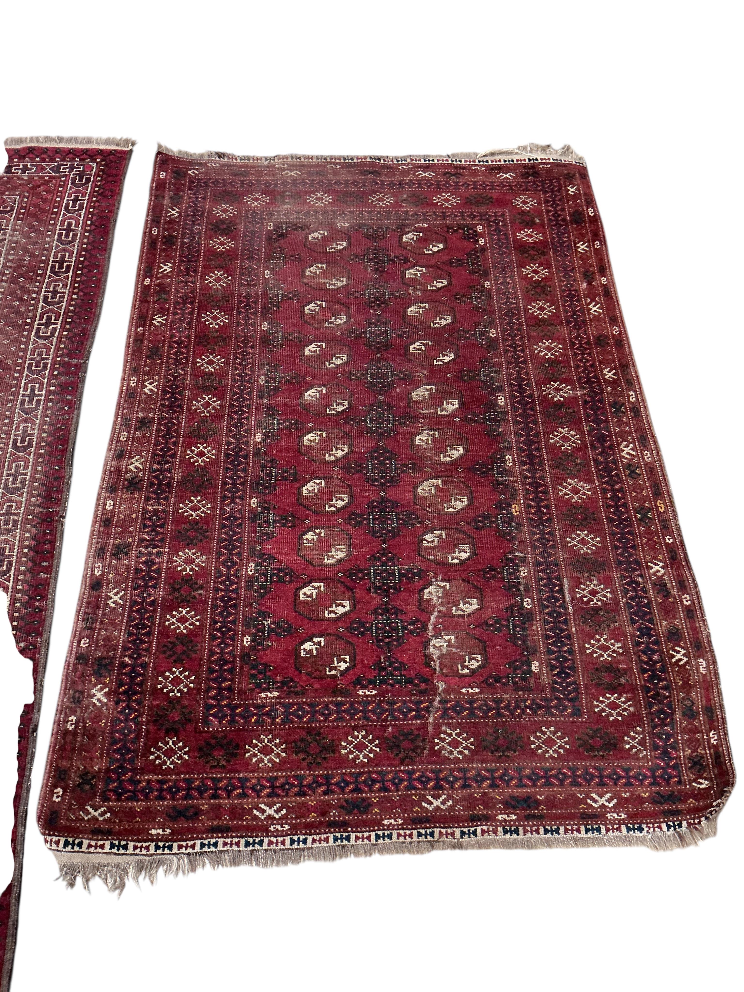 Two Turkoman rugs, larger 180 x 132cm